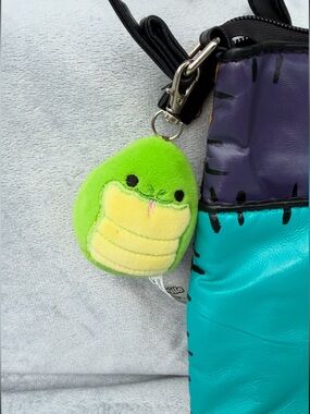 3” Handmade Squishmallow Amalie snake keychain bag charm